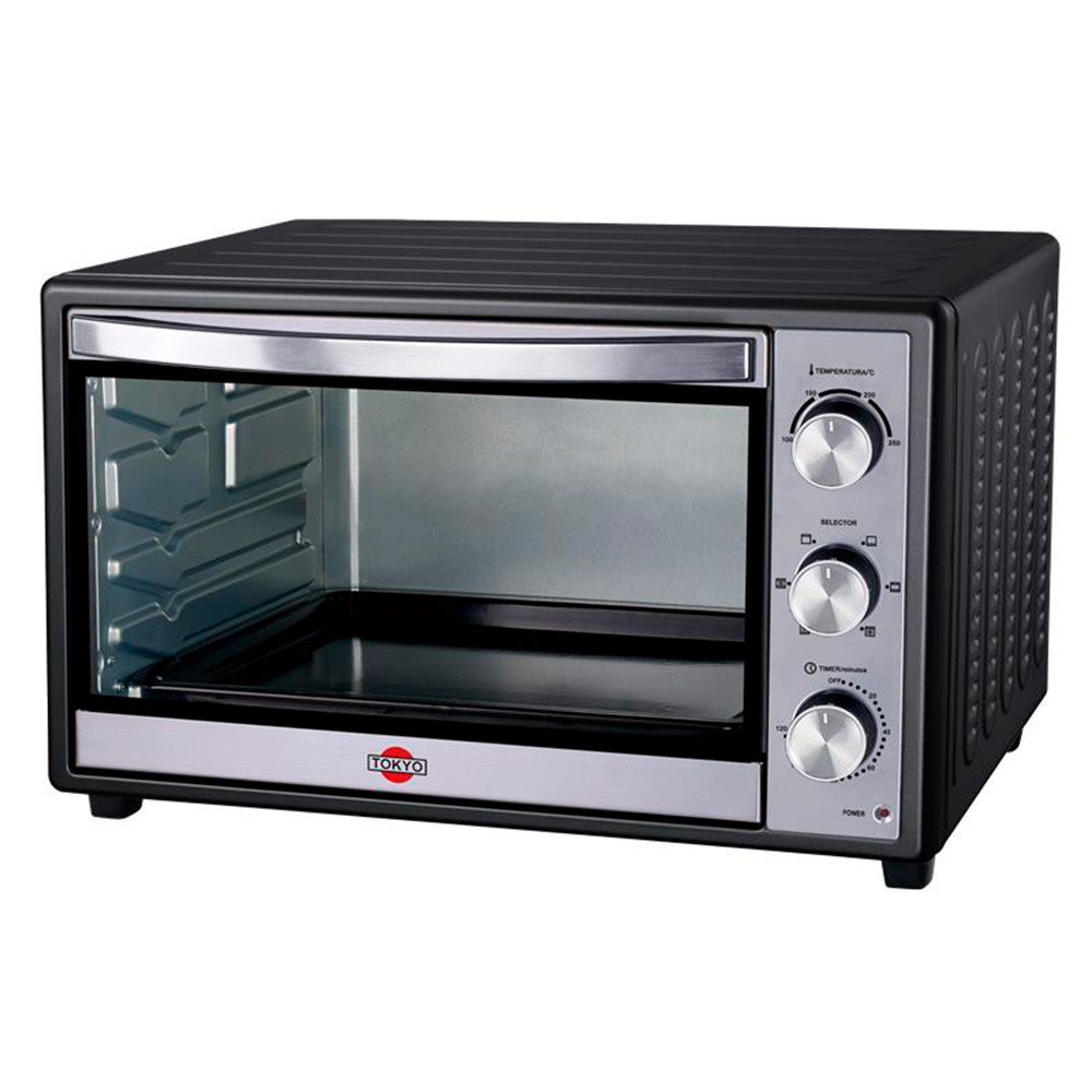 3583.jpg HORNO ELECTRICO TOKYO LISTO PLUS 66LTS NEGRO 2REJ/1BAND/1REC.MIG./1AGARRAD.+SELE - Imagen 1