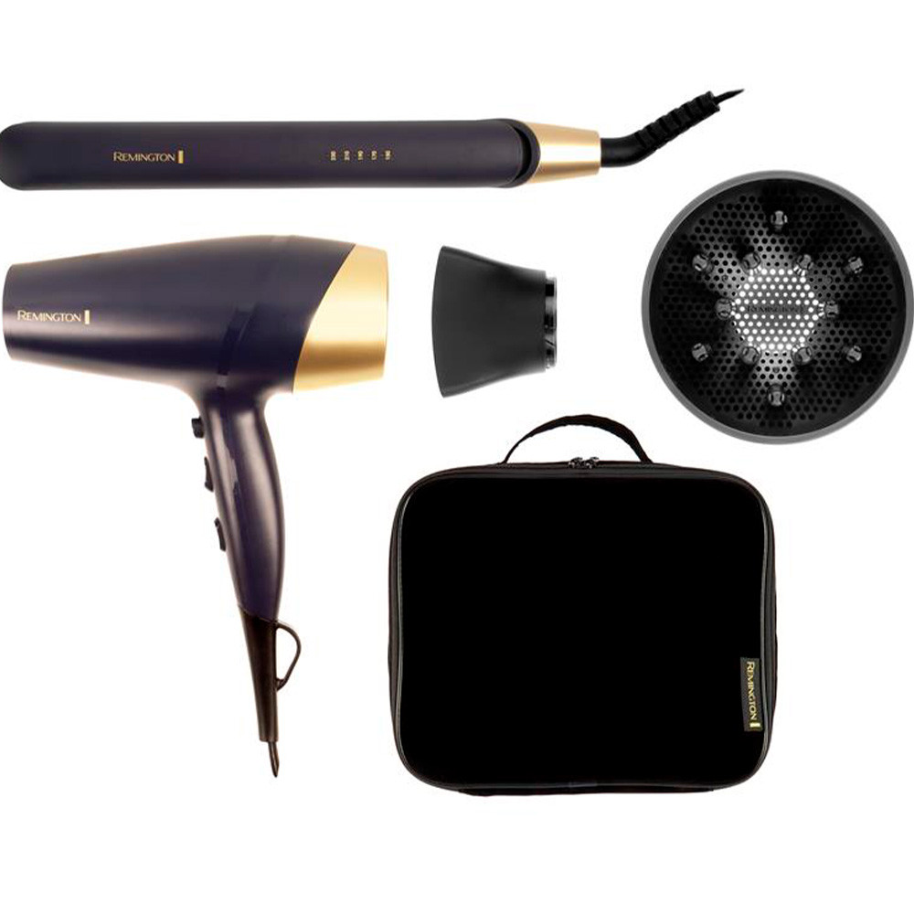 3660.jpg COMBO SECADOR + PLANCHITA CON ESTUCHE REMINGTON SAPPHIRE LUXE S5805GP-220R - Imagen 1