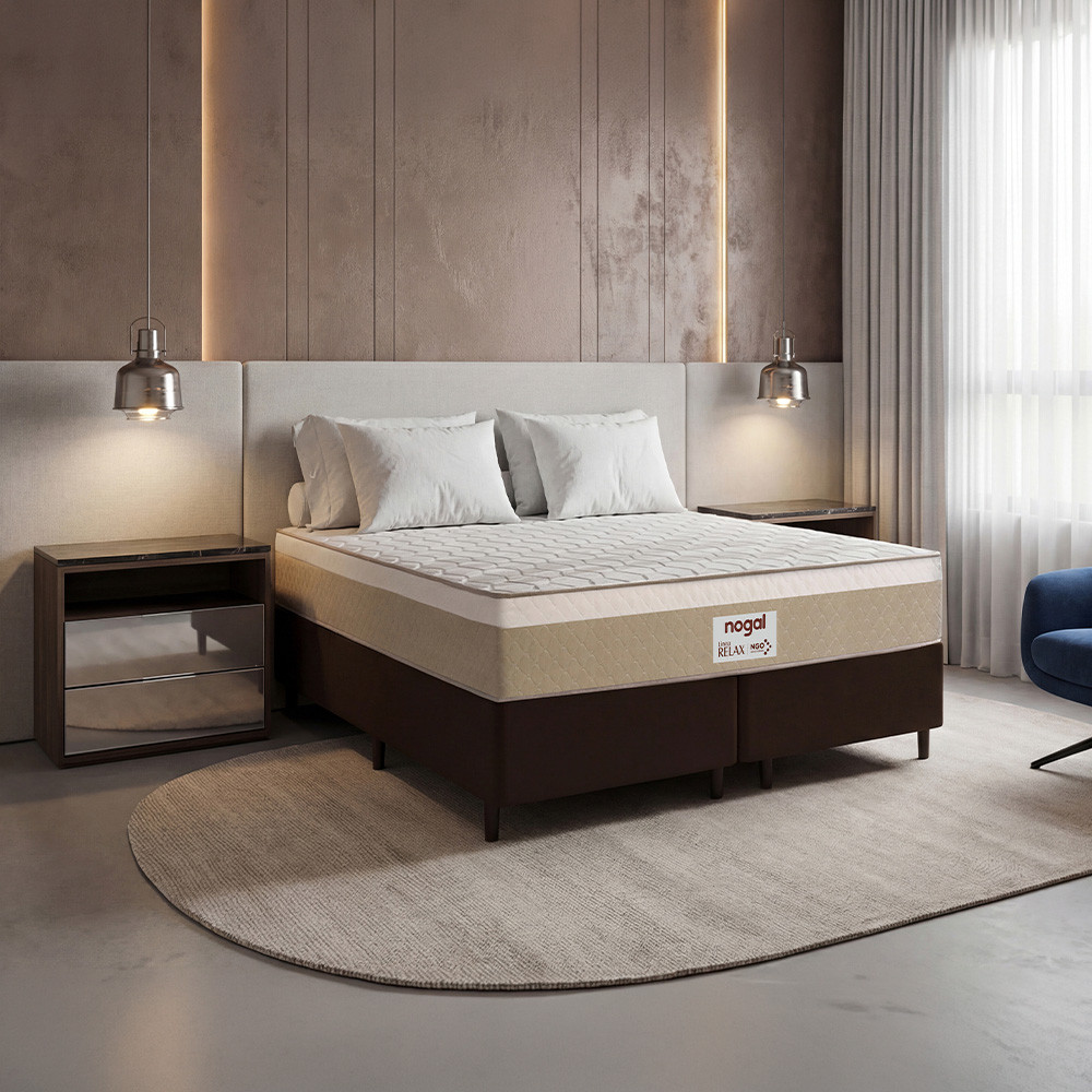 3772.jpg SOMMIER NOGAL RELAX 160X200 COLOR MARRON HNOREM158X198BGA - Image 1