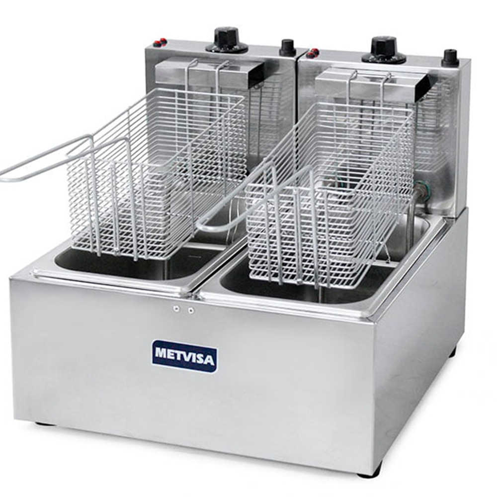 3832.jpg FREIDORA ELECTRICA METVISA 6 LITROS DOBLE (3L+3L) - Image 1